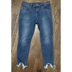 Lucky Brand Mid Rise Skinny Ava Ankle Raw Hem Jeans Size 14/32A Distressed